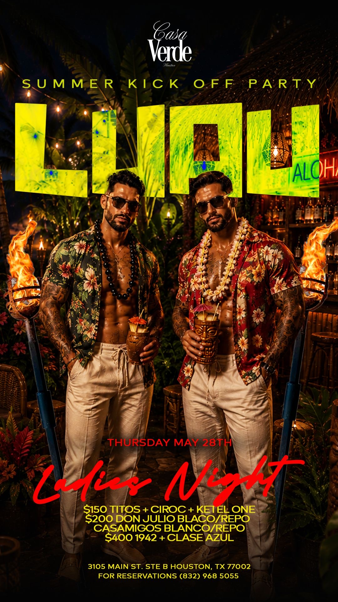 Luau Ladies Night · Summer Kick Off · Thursday May 28 at Casa Verde