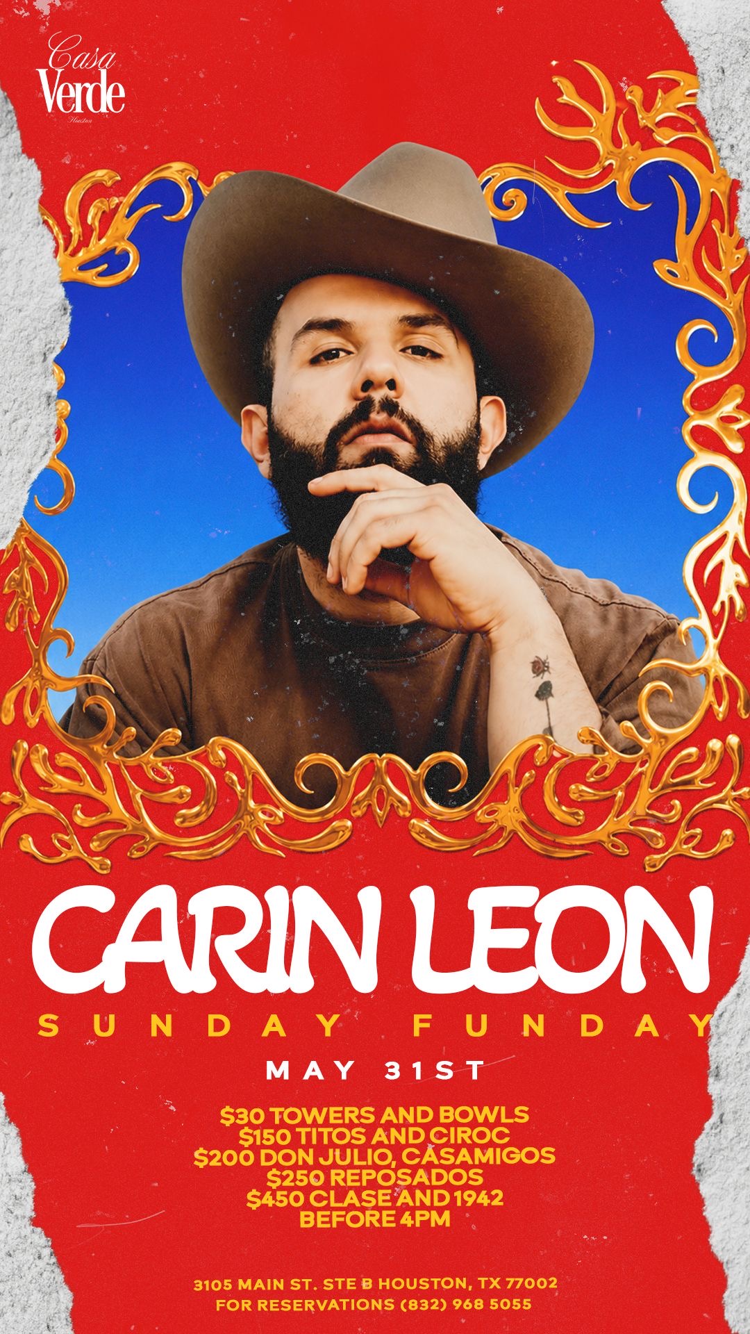 Carin Leon Sunday Funday · Sunday May 31 at Casa Verde